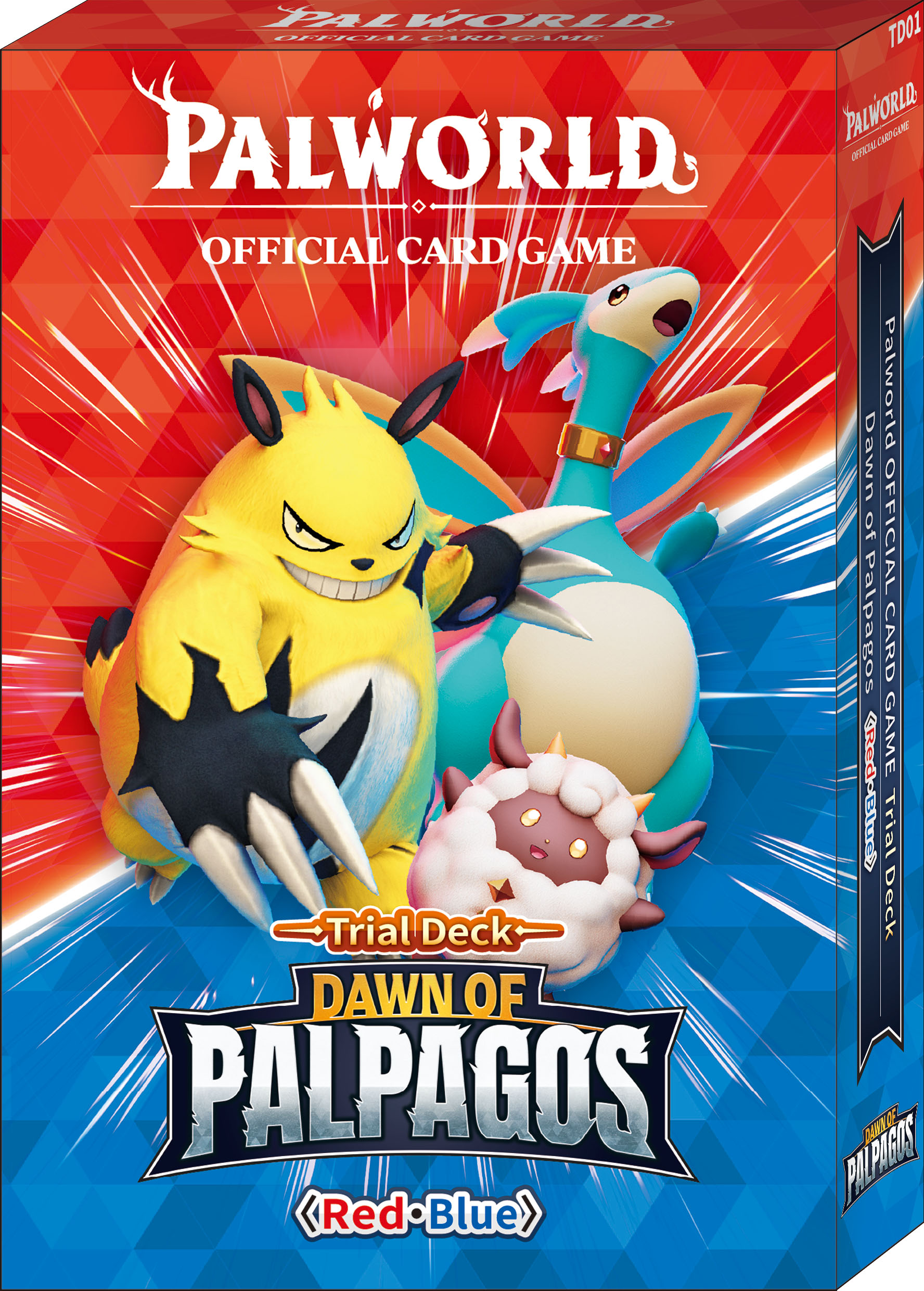 Boite de Trial Deck Palworld Official Card Game - ETD01 : Dawn of Palpagos - Red · Blue
