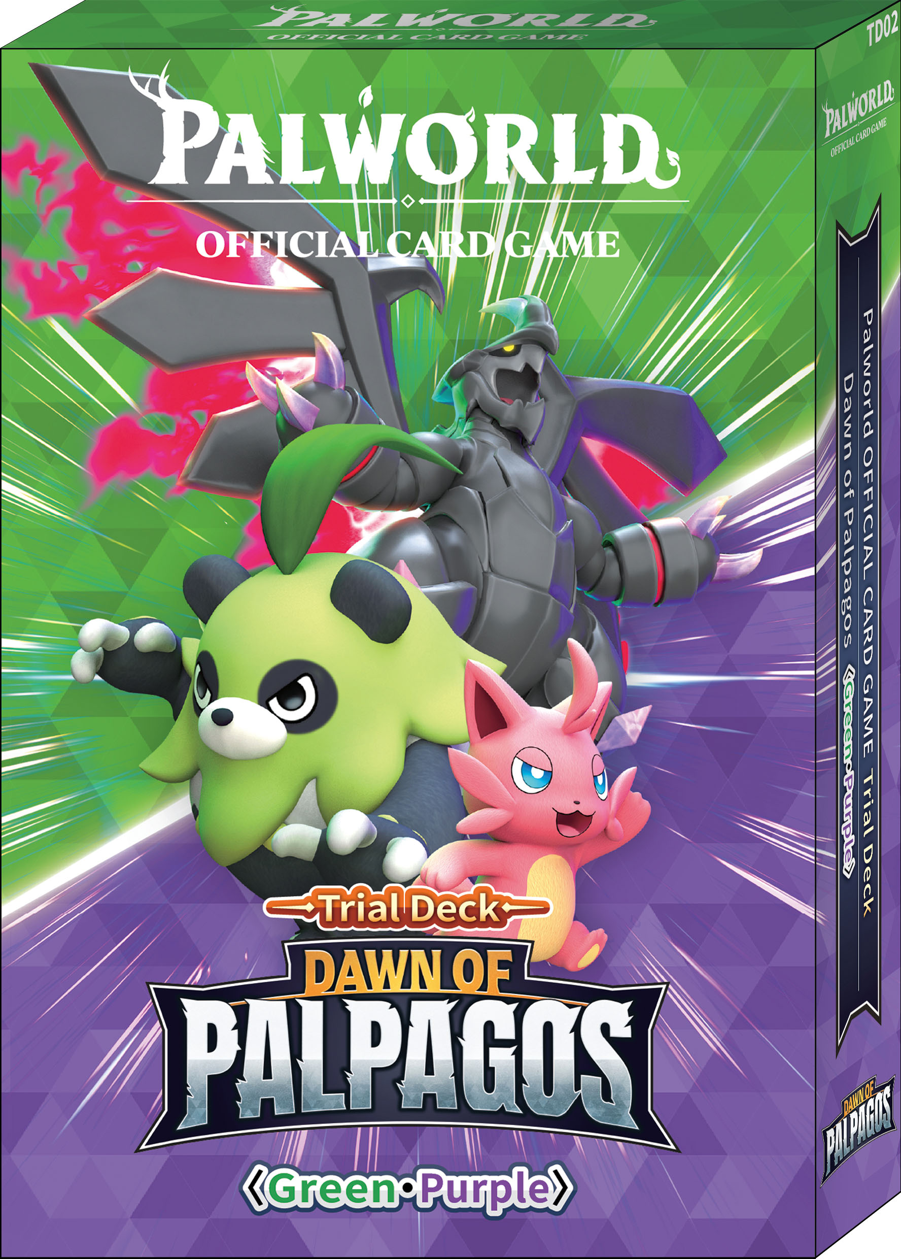 Boite de Trial Deck Palworld Official Card Game - ETD02 : Dawn of Palpagos - Green · Purple