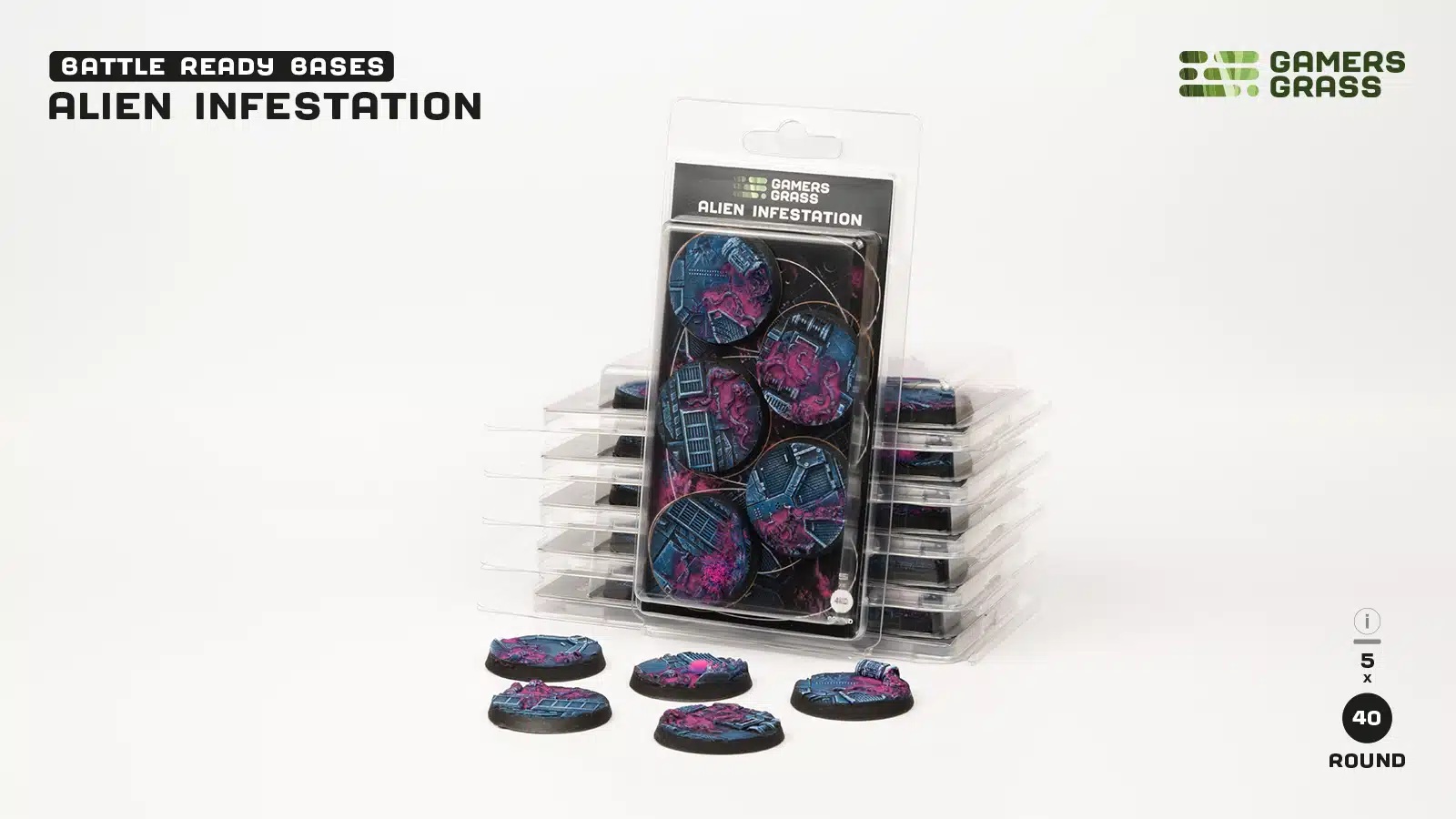 Boite de Gamers Grass : Alien Infestation Bases - Round 40mm