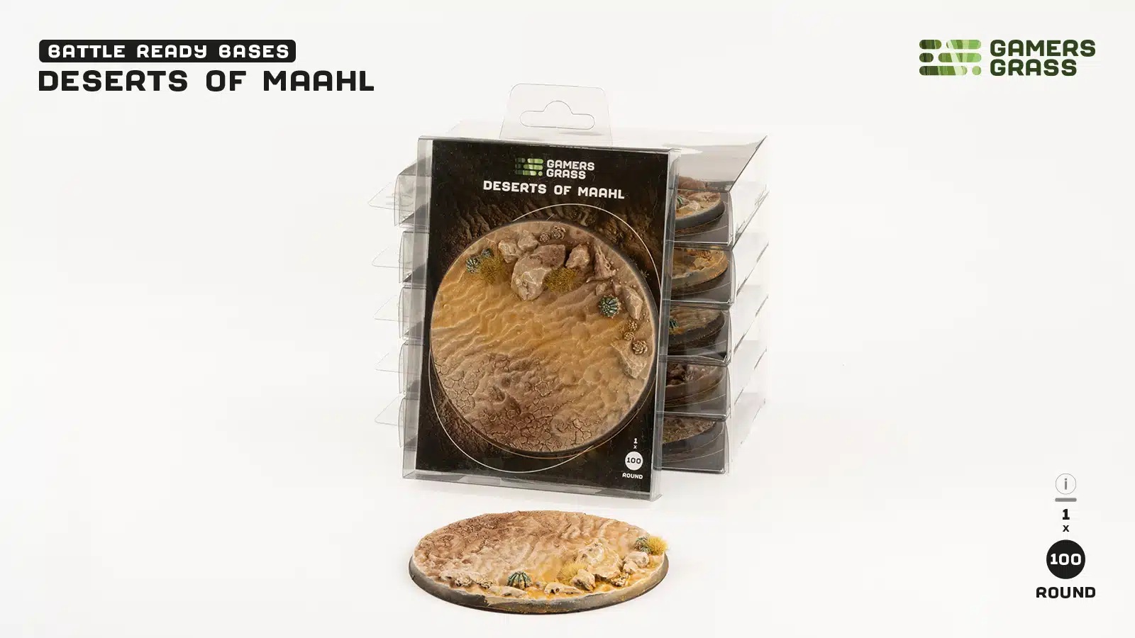Boite de Gamers Grass : Deserts of Maahl Bases - Round 100mm