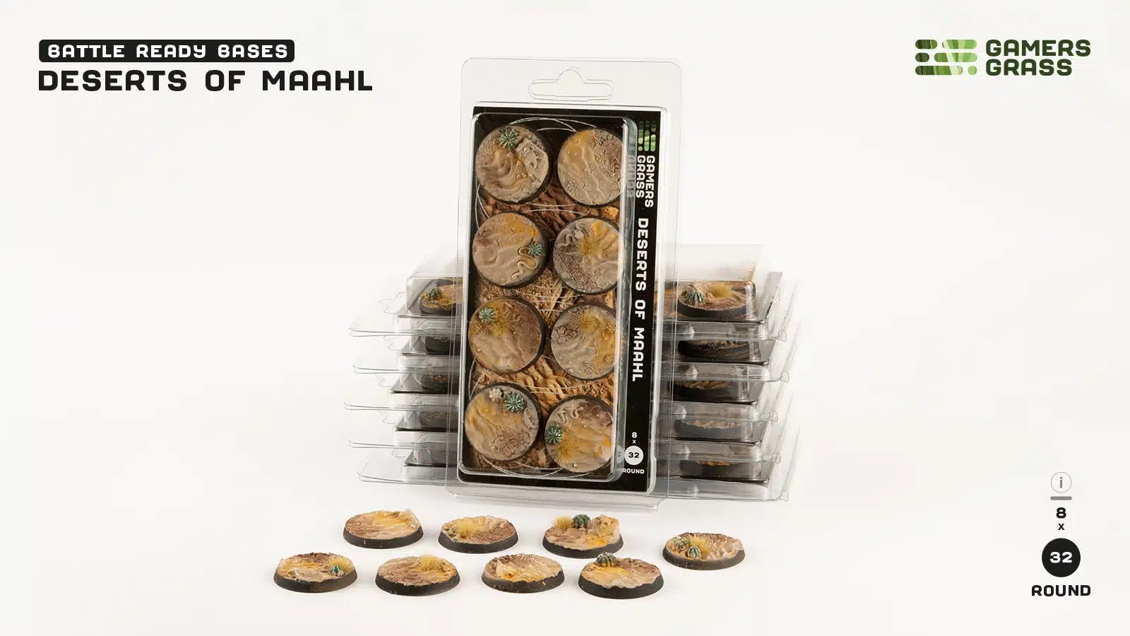 Boite de Gamers Grass : Deserts of Maahl Bases - Round 32mm