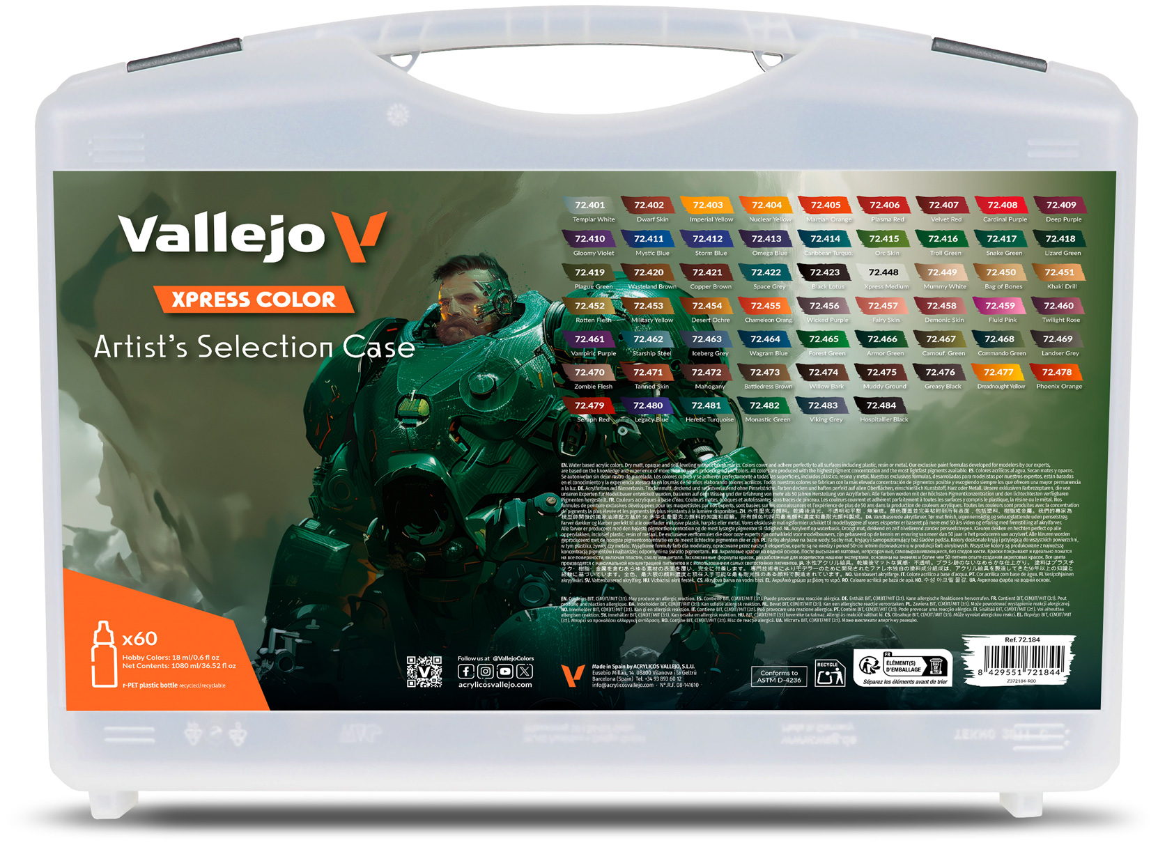 Boite de Vallejo – Express Color : Malette 60 teintes 72184