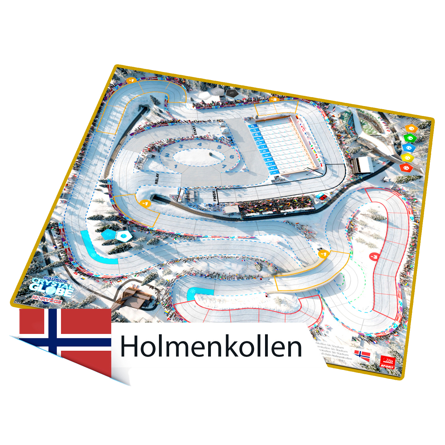 Boite de Biathlon Crystal Globe Double piste 3D Holmenkollen