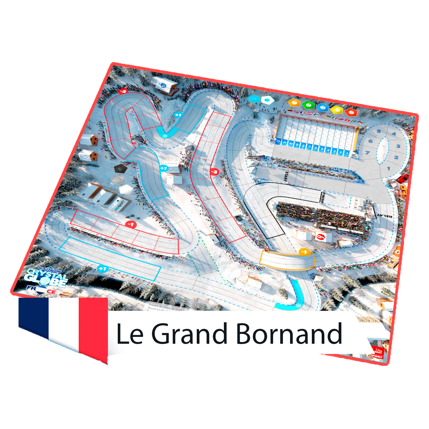 Boite de Biathlon Crystal Globe Double piste 3D Le Grand Bornand