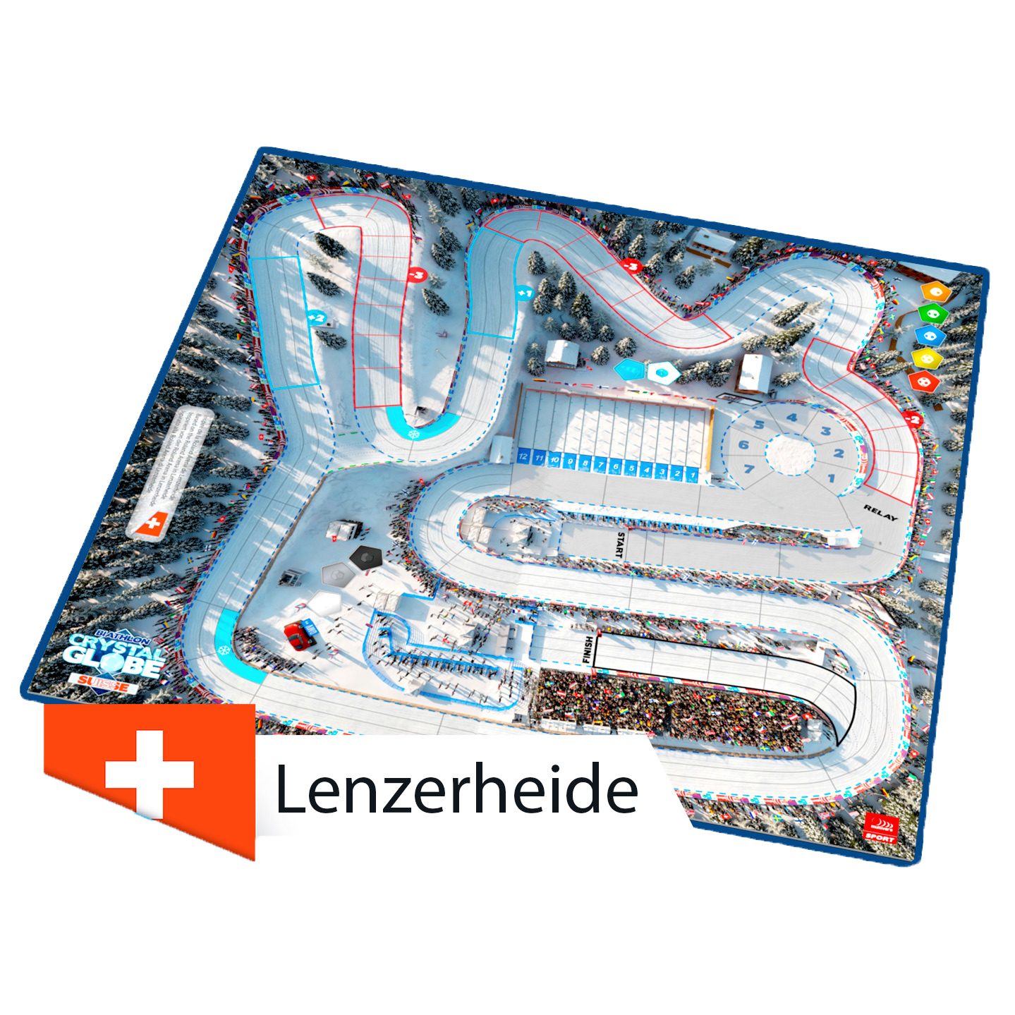 Boite de Biathlon Crystal Globe Double piste 3D Lenzerheide