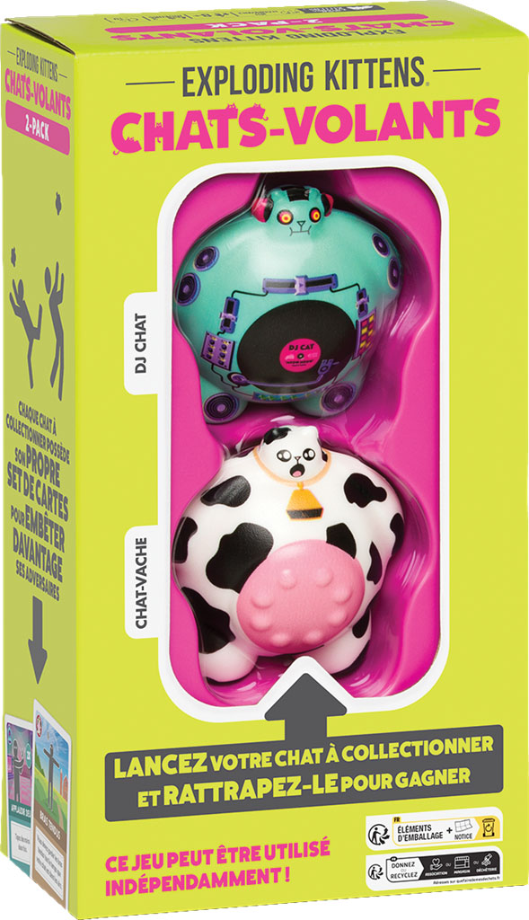 Boite de Exploding Kittens - Chats-volants - Pack de 2 - #4 : DJ Chat et Chat-vache