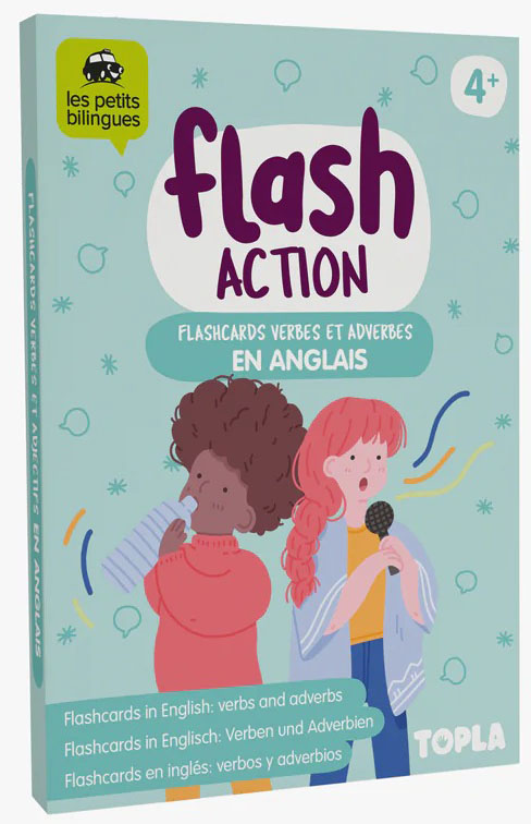 Boite de Flash Action - Grandes images illustrées pour apprendre les verbes et adjectifs en anglais