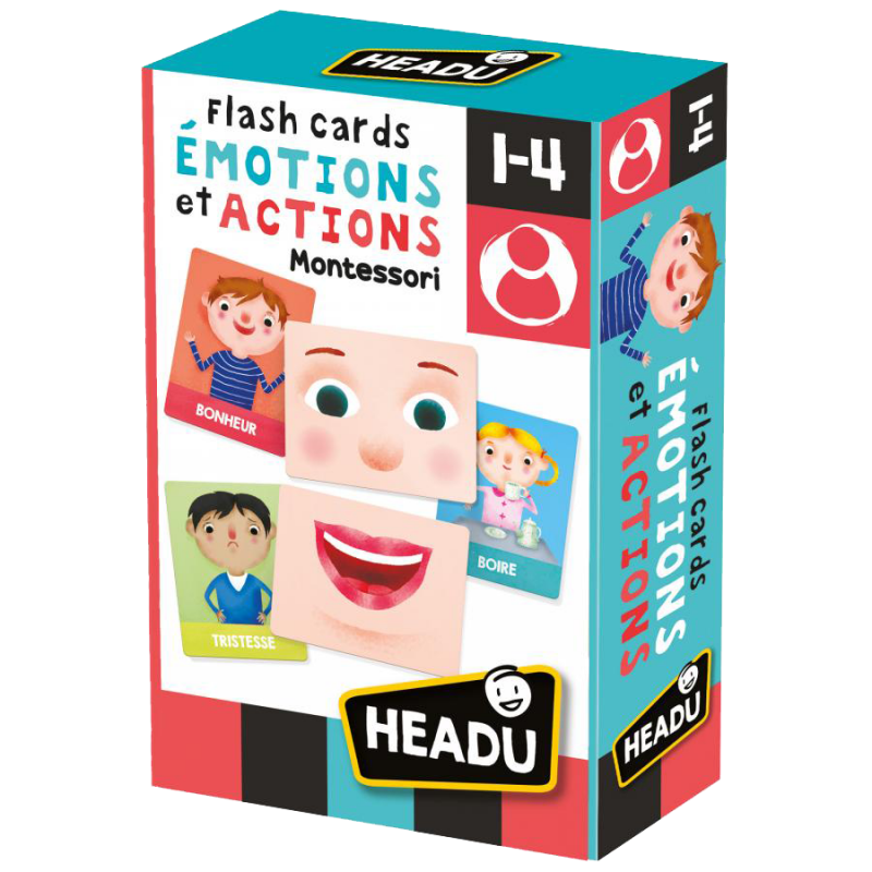 Boite de Flashcards Émotions et Actions Montessori