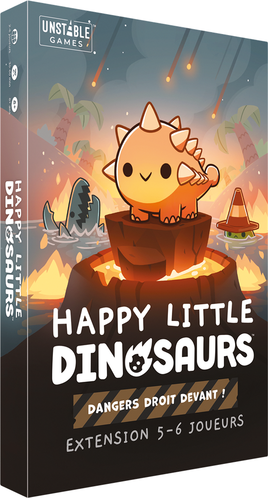 Boite de Happy Little Dinosaurs - Dangers droit devant ! Extension 5-6 joueurs
