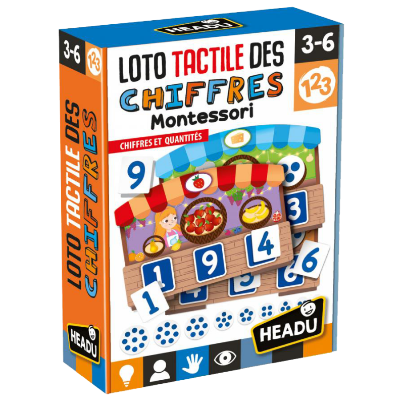 Boite de Loto Tactile des Chiffres Montessori