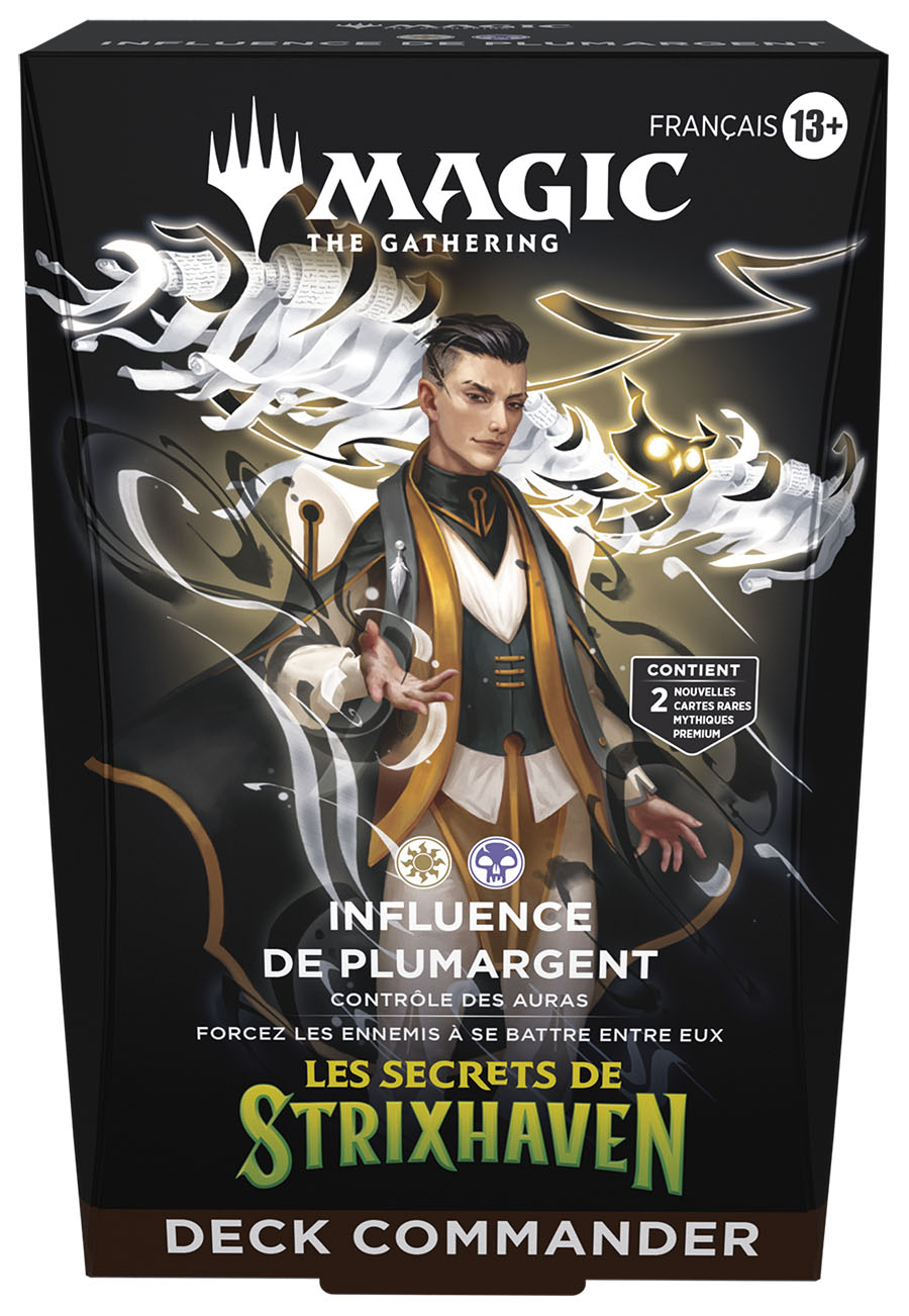 Boite de Deck Commander Magic: The Gathering - SOS : Les secrets de Strixhaven - Influence de Plumargent