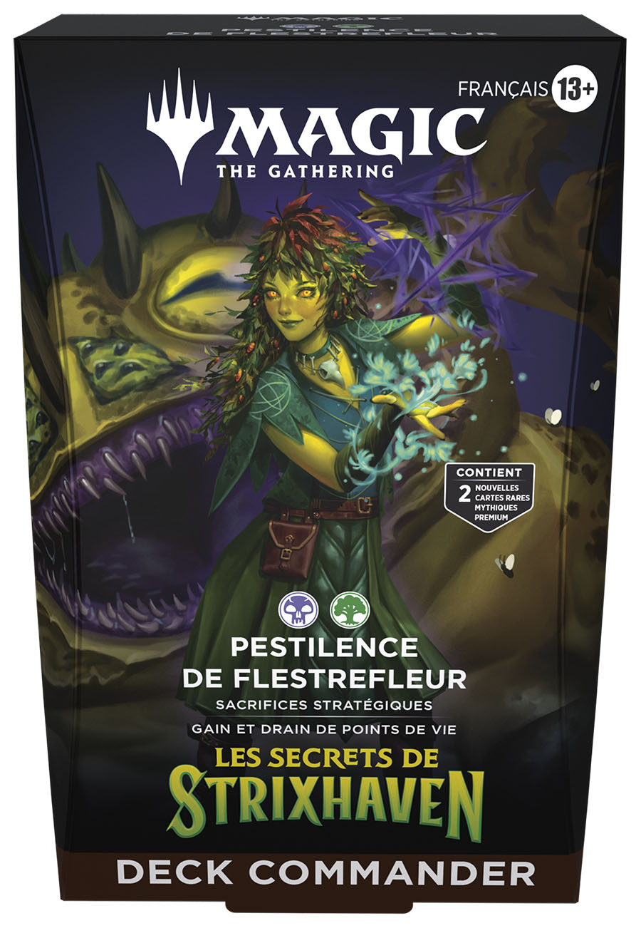 Boite de Deck Commander Magic: The Gathering - SOS : Les secrets de Strixhaven - Pestilence de Flestrefleur