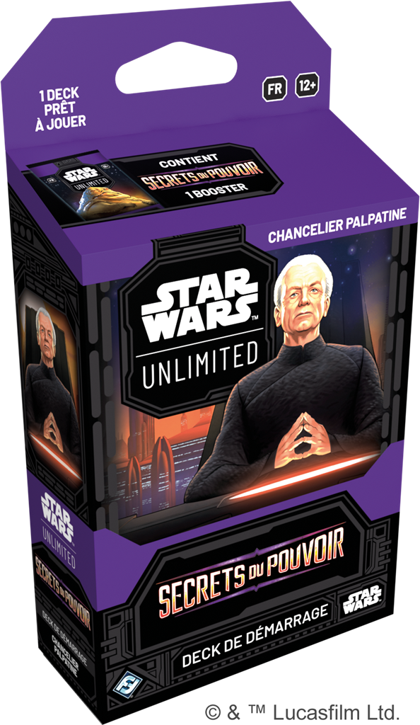 Boite de Deck de démarrage Star Wars: Unlimited - SEC : Secrets du Pouvoir - Chancelier Palpatine